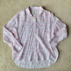 Aerie Wicked Glinda Seersucker Shirt NWT Large